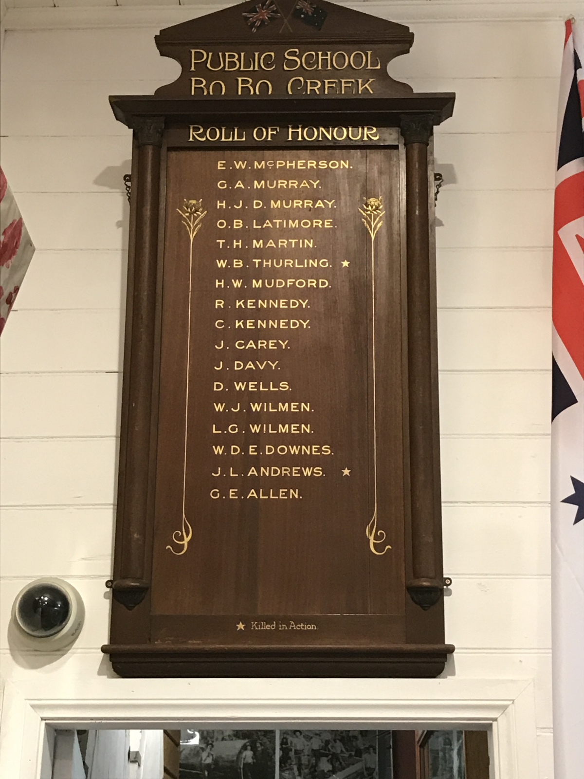 Photograph of Bo Bo Creek Public School First World War Roll of Honour  war memorial
