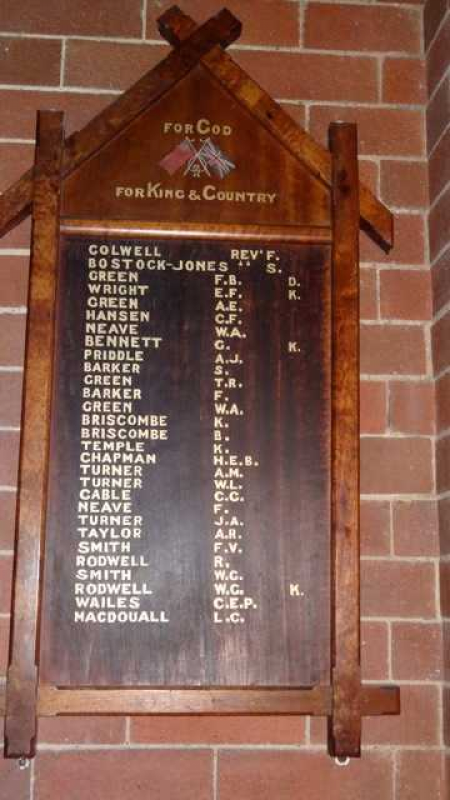 Photograph of Crows Nest Methodist Church First World War Roll of Honour war memorial