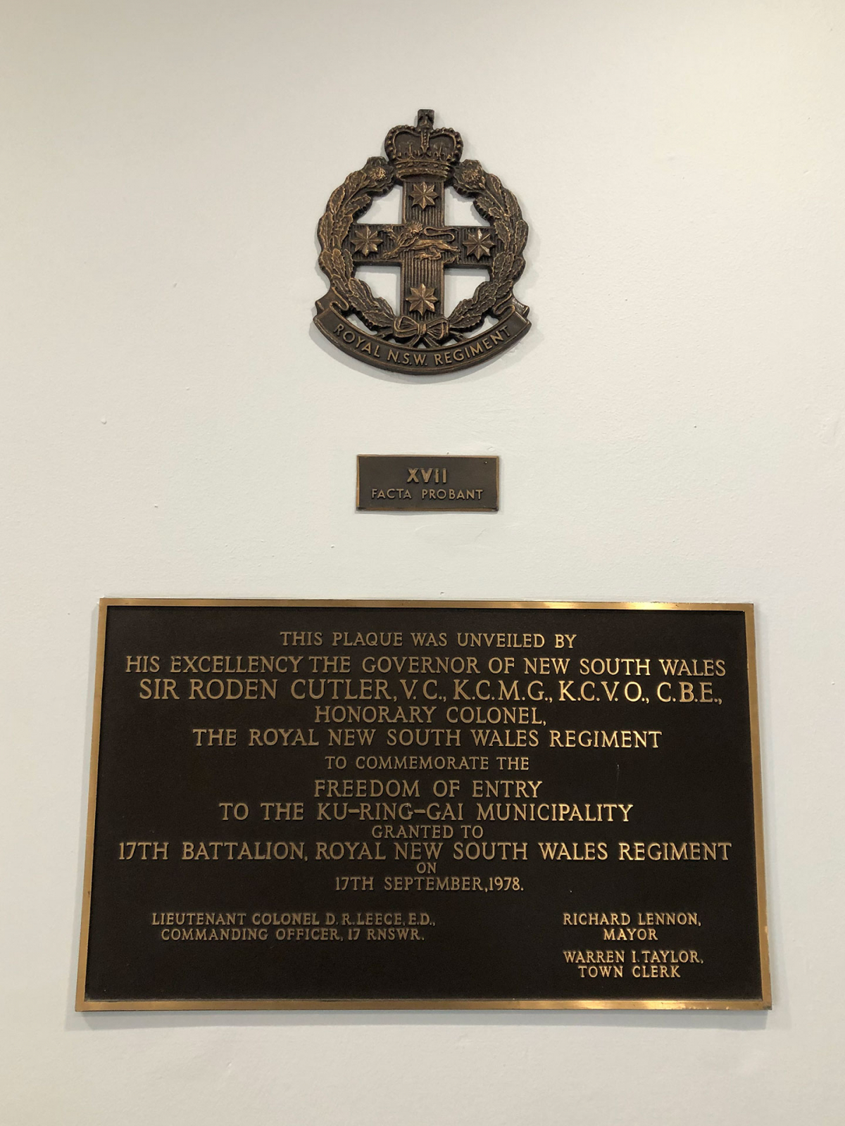 Kuringgai Municipality Royal Australian Air Force Memorial Plaque