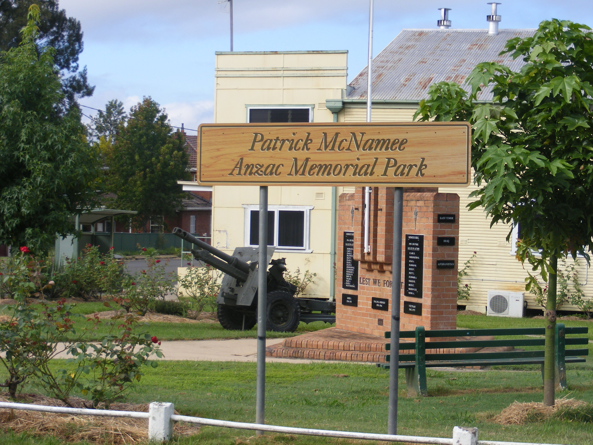 Photograph of Patrick McNamee Anzac Memorial Park war memorial