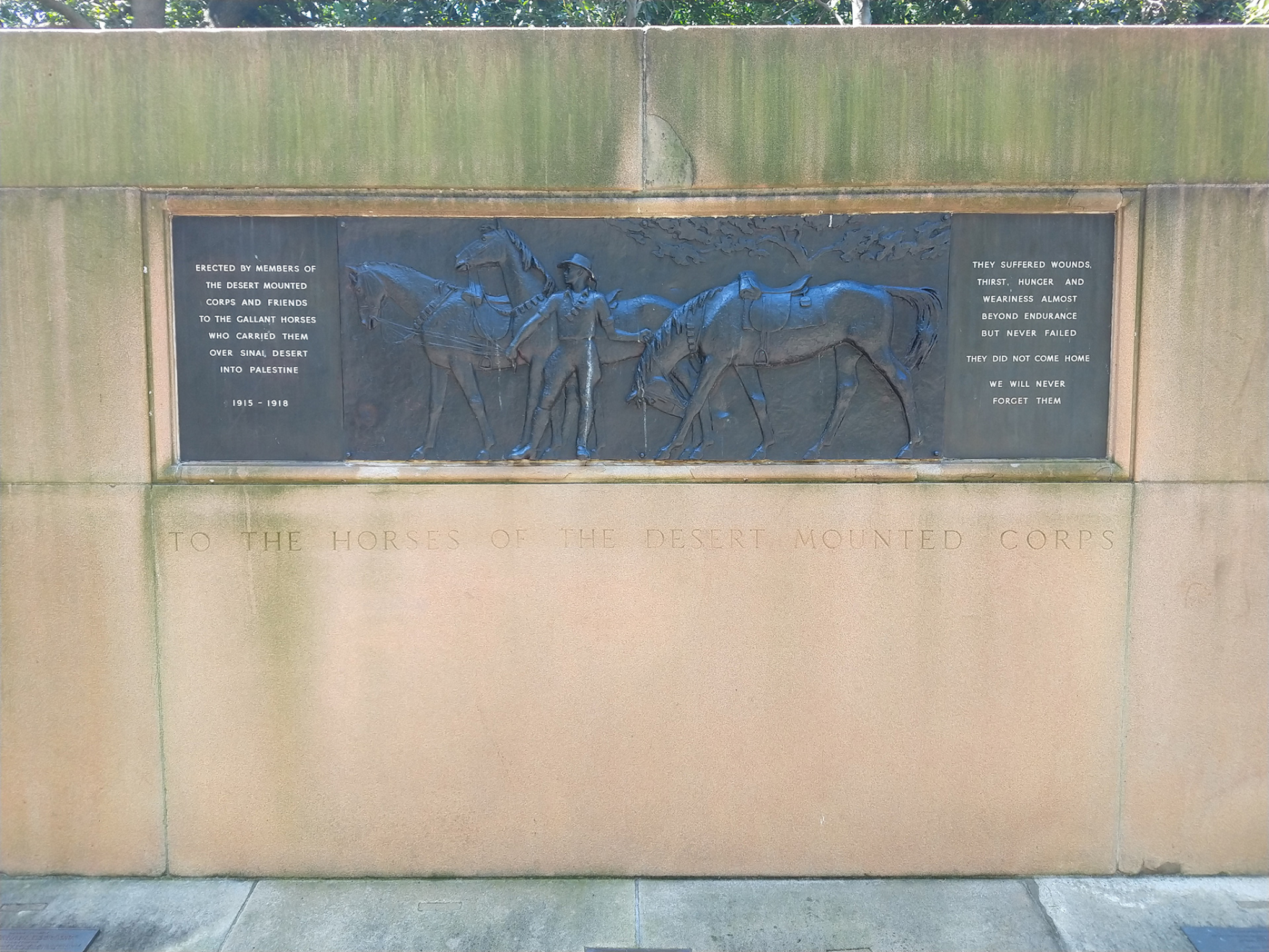 Photograph of Horses of the Desert Mounted Corps Memorial war memorial