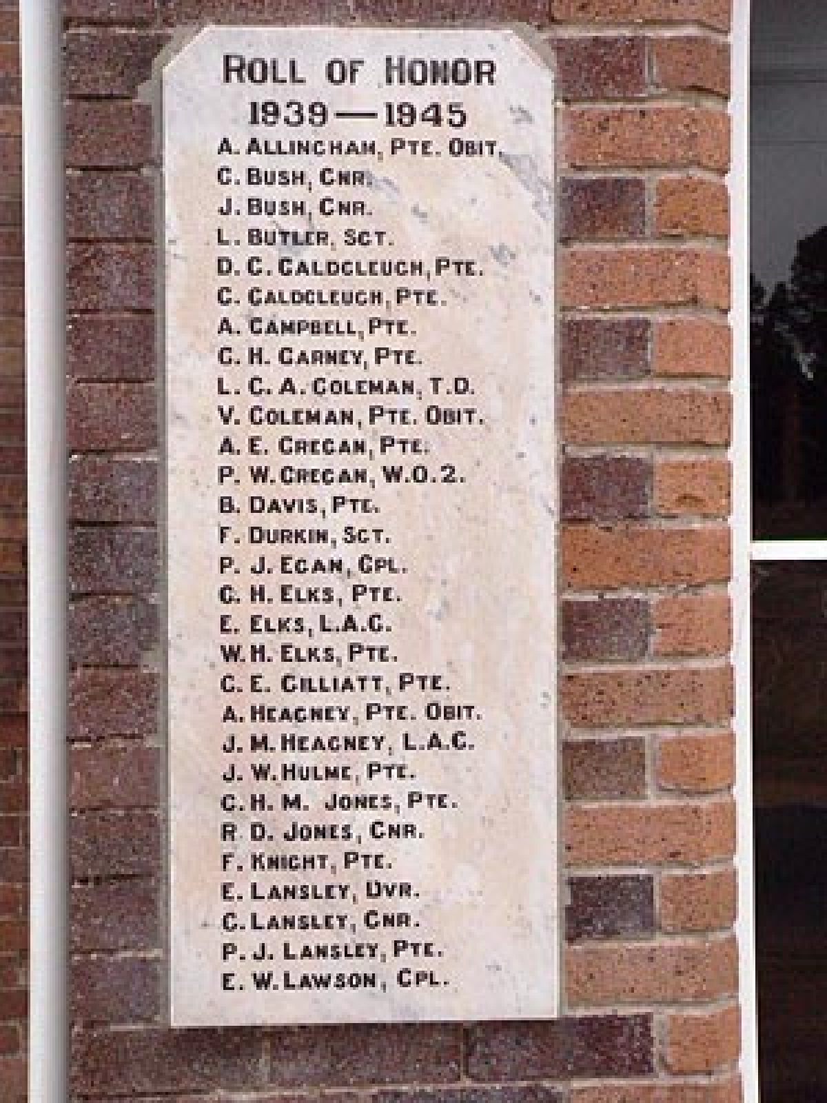 Ben Lomond War Memorial Hall and First and Second World War Honour