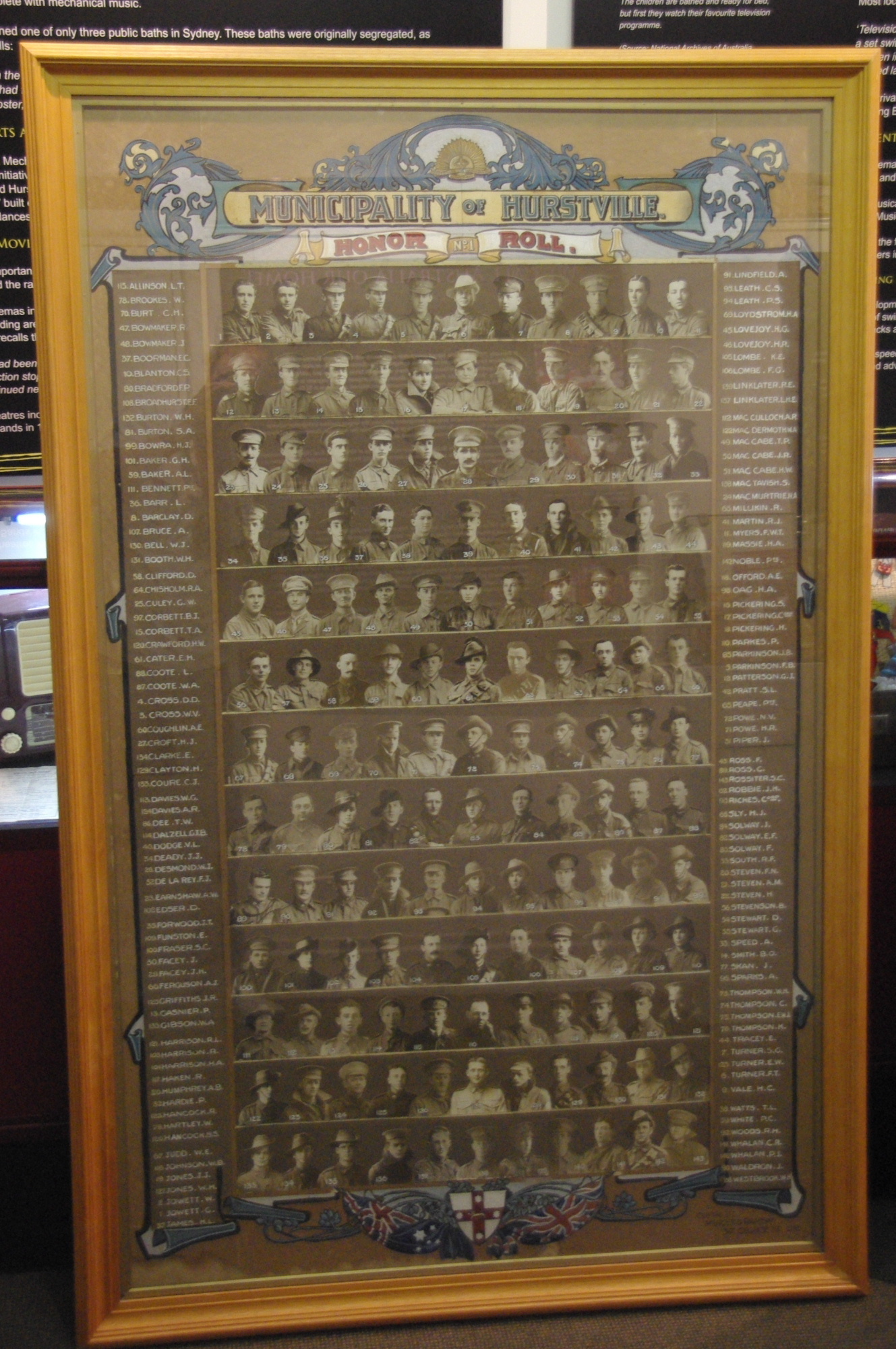 Municipality of Hurstville Honour Roll No 1 and 2. Courtesy of Hurstville City Library Museum & Gallery collection.