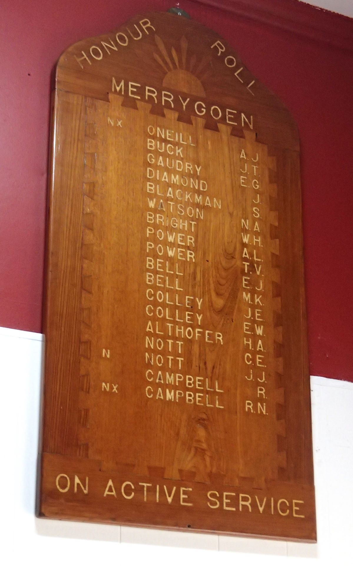 Merrygoen Second World War Honour Roll