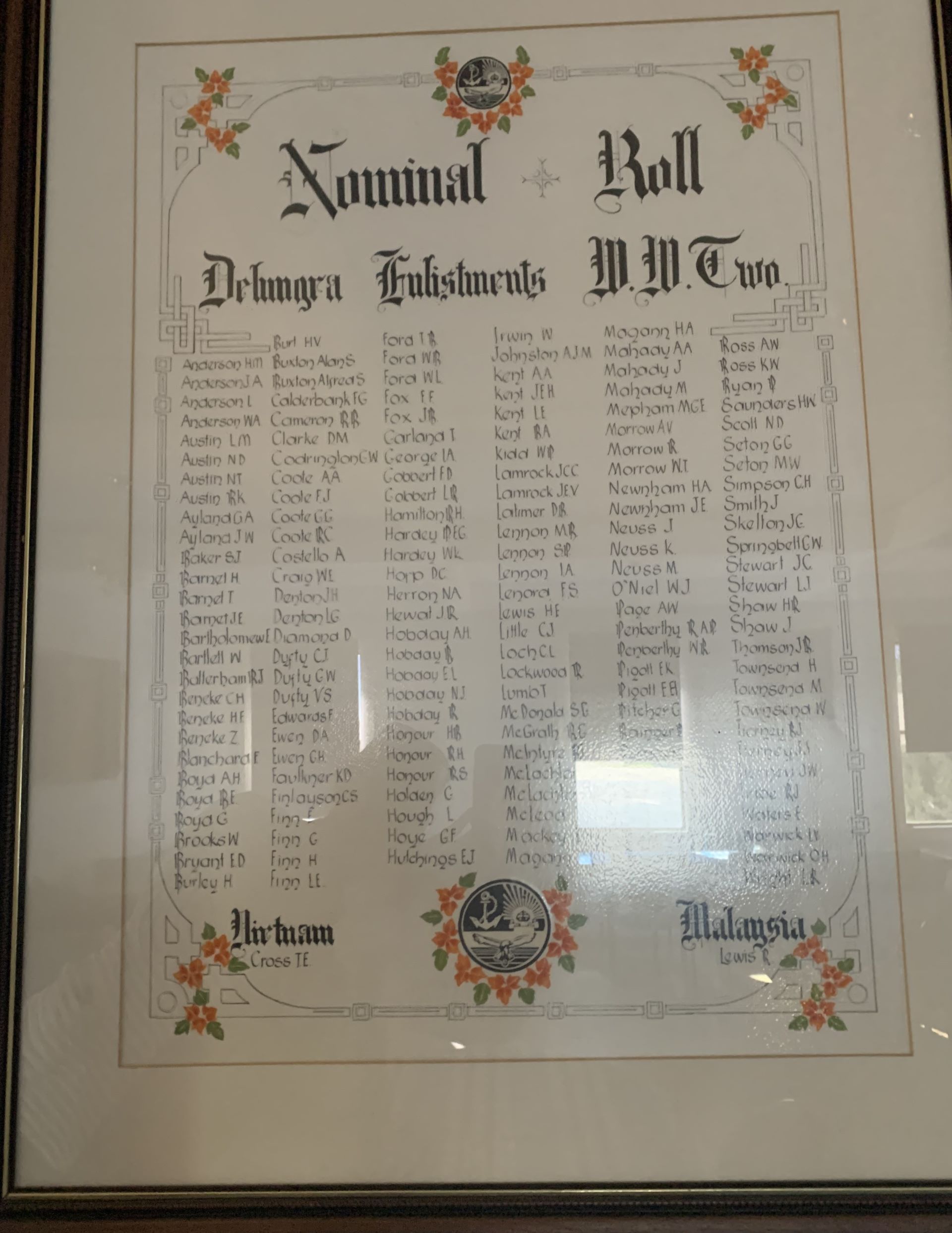 Delungra Enlistments Nominal Roll.