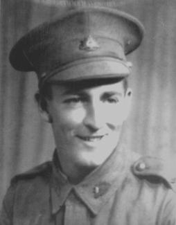 A portrait of Robert wearing his AIF uniform.