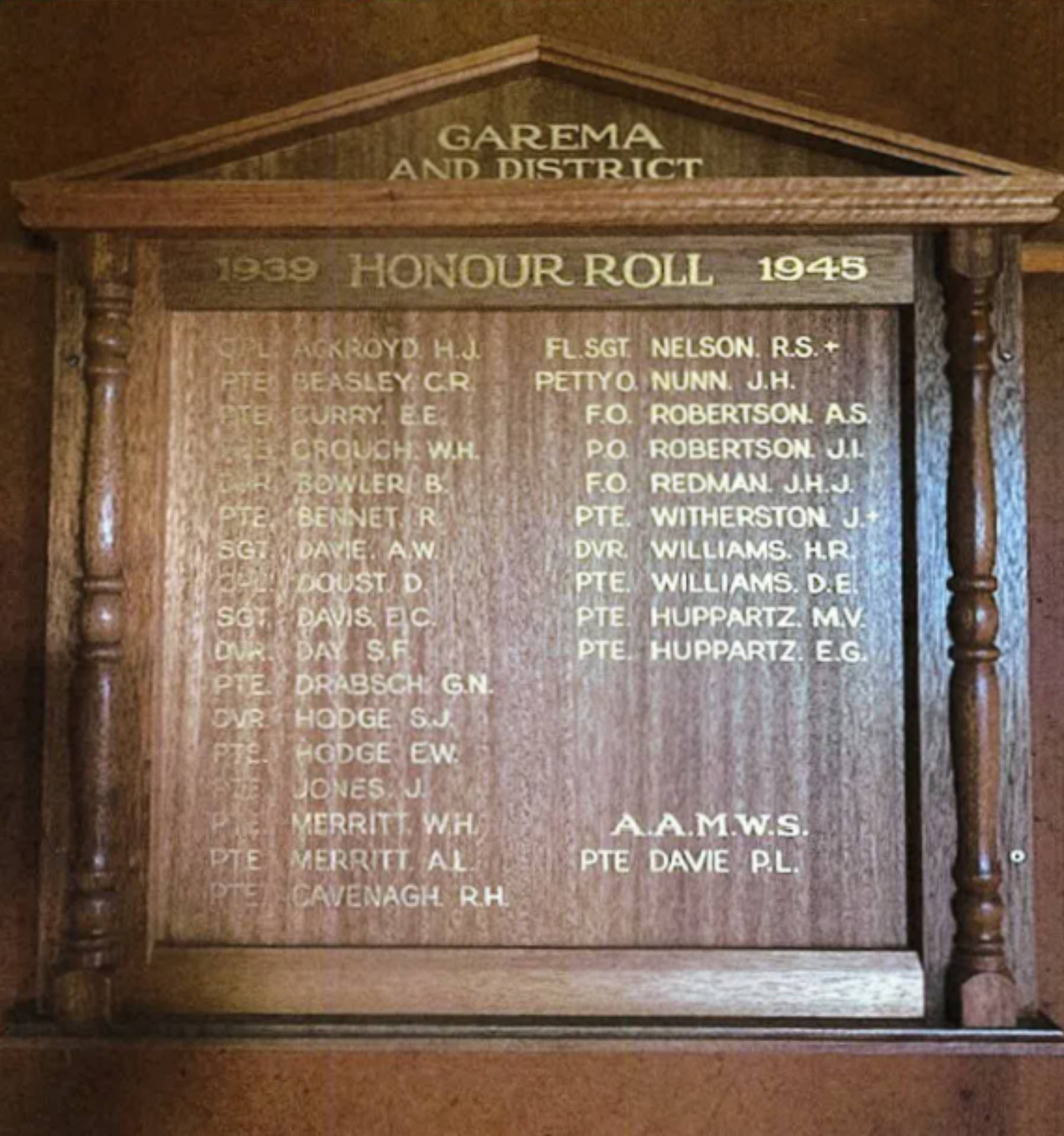 Garema and District Second World War Honour Roll