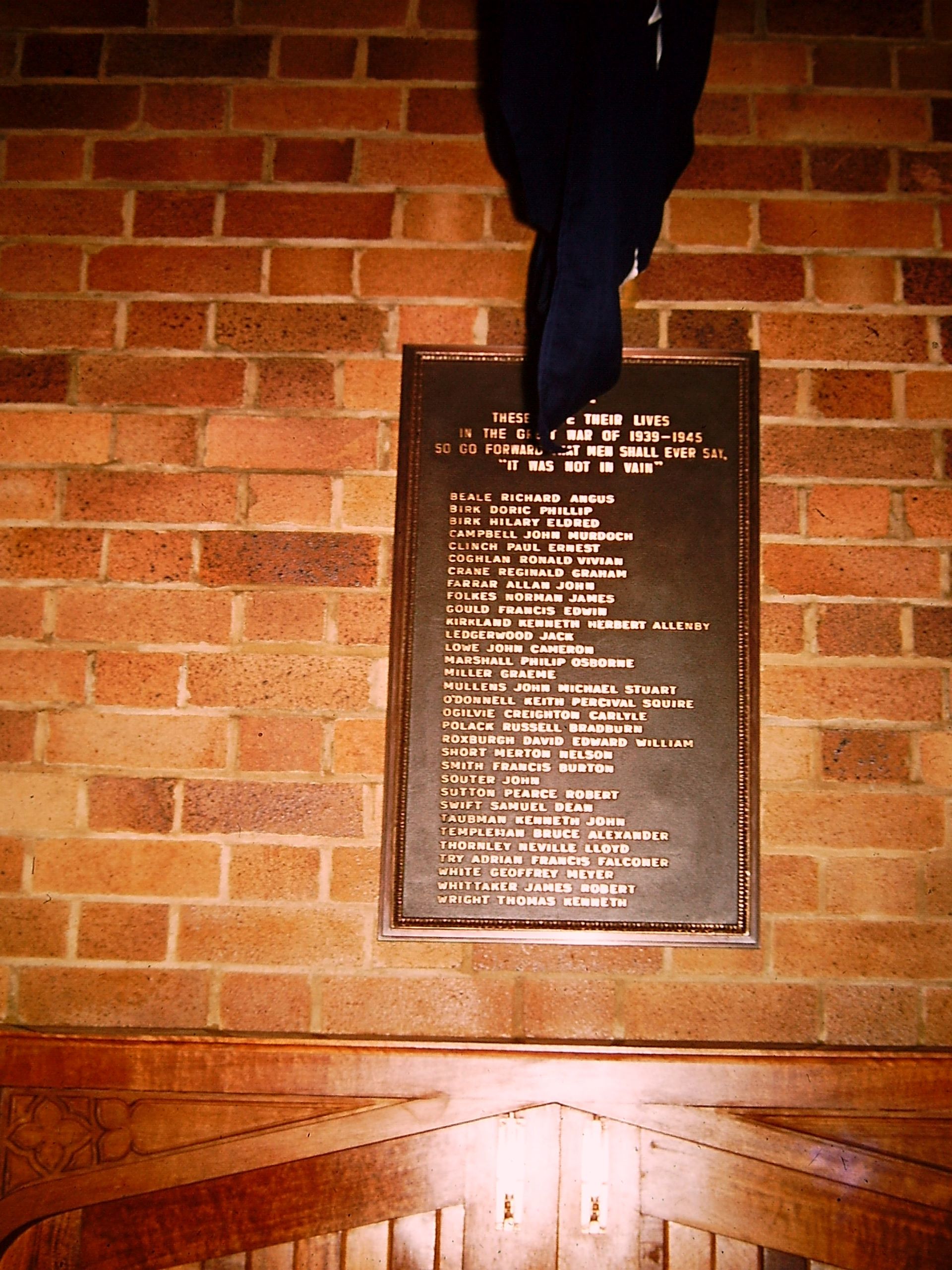 Roll of Honour Plaque (1950s era).