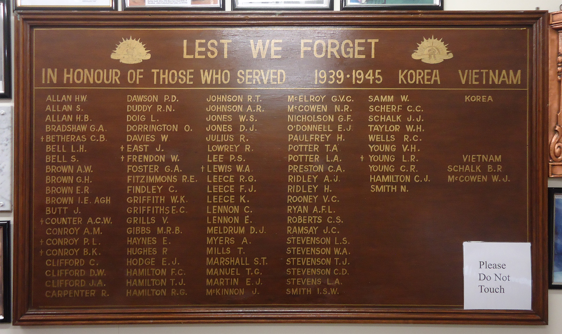 Emmaville & Districts Second World War, Korea and Vietnam Roll of Honour