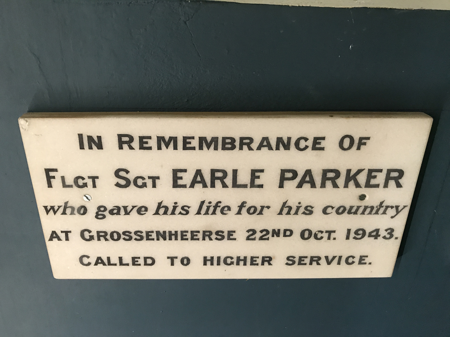 Plaque - Earle Parker