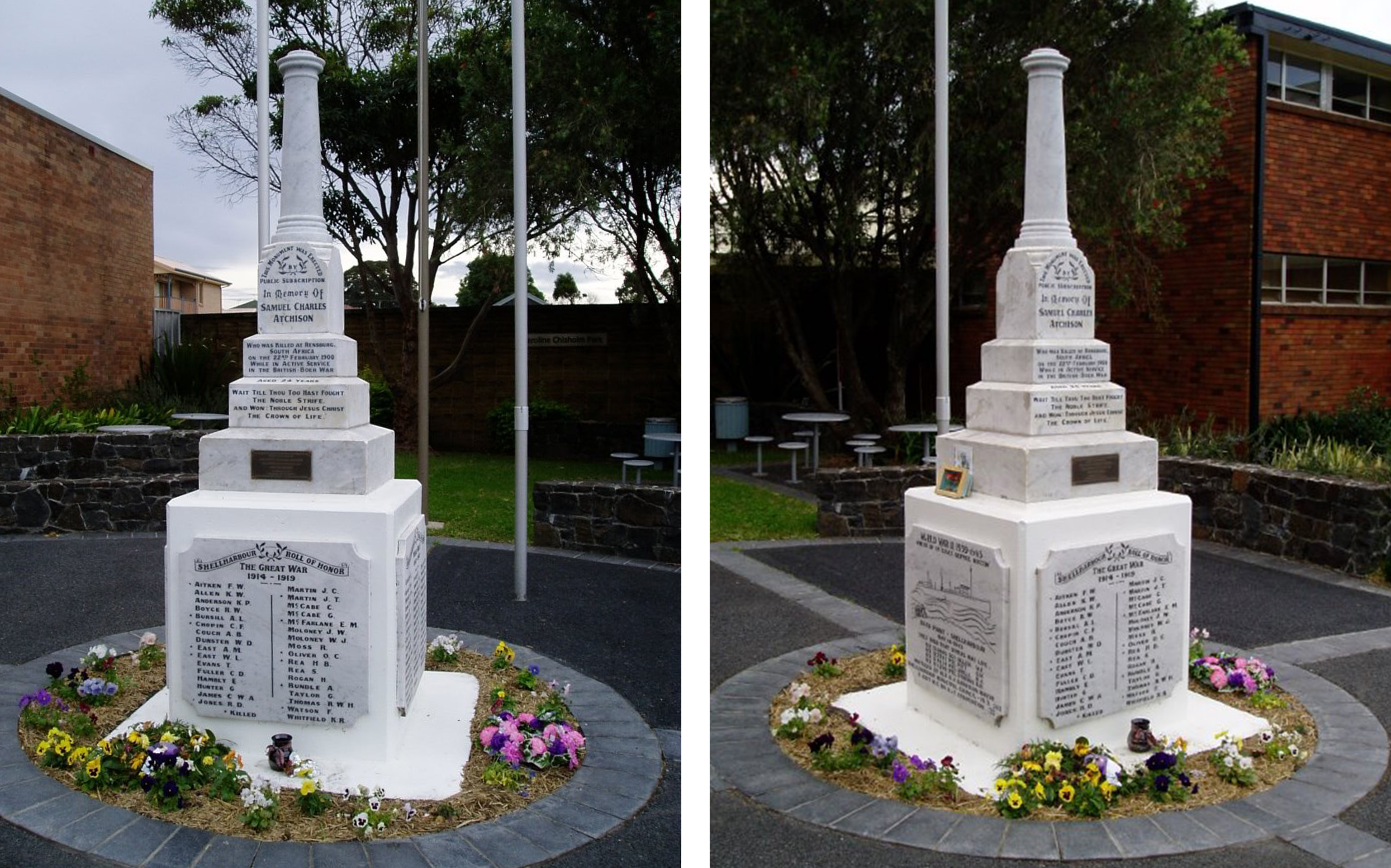 Shellharbour Village War Memorial. Photographs provided by Shellharbour City Council, 2021.