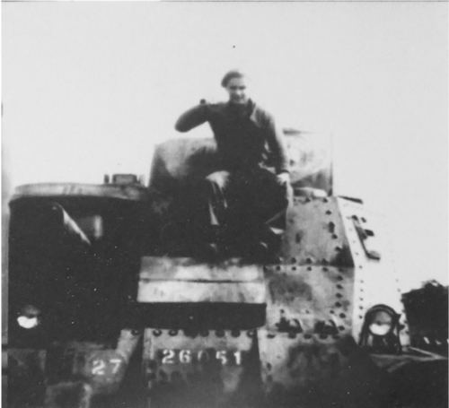 Robert on a tank.
