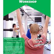 Weight lifting workshop for ages 11 – 25!