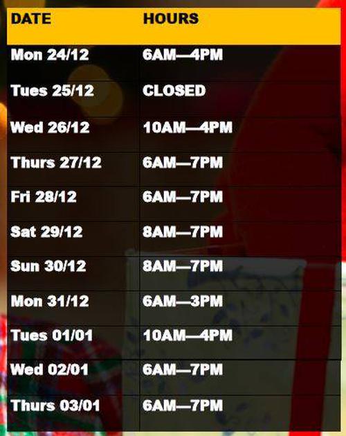 Christmas Hours