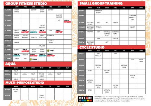 New fitness timetable!
