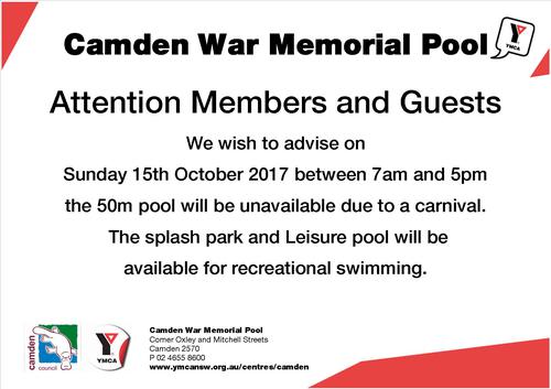 Mt Annan swimming club carnival Sunday 15th October 2017 at Camden War Memorial Pool