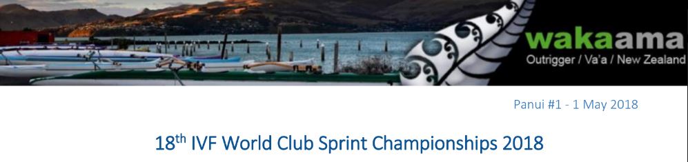 2018 IVF World Club Championships, Tahiti _Panui 1 available online