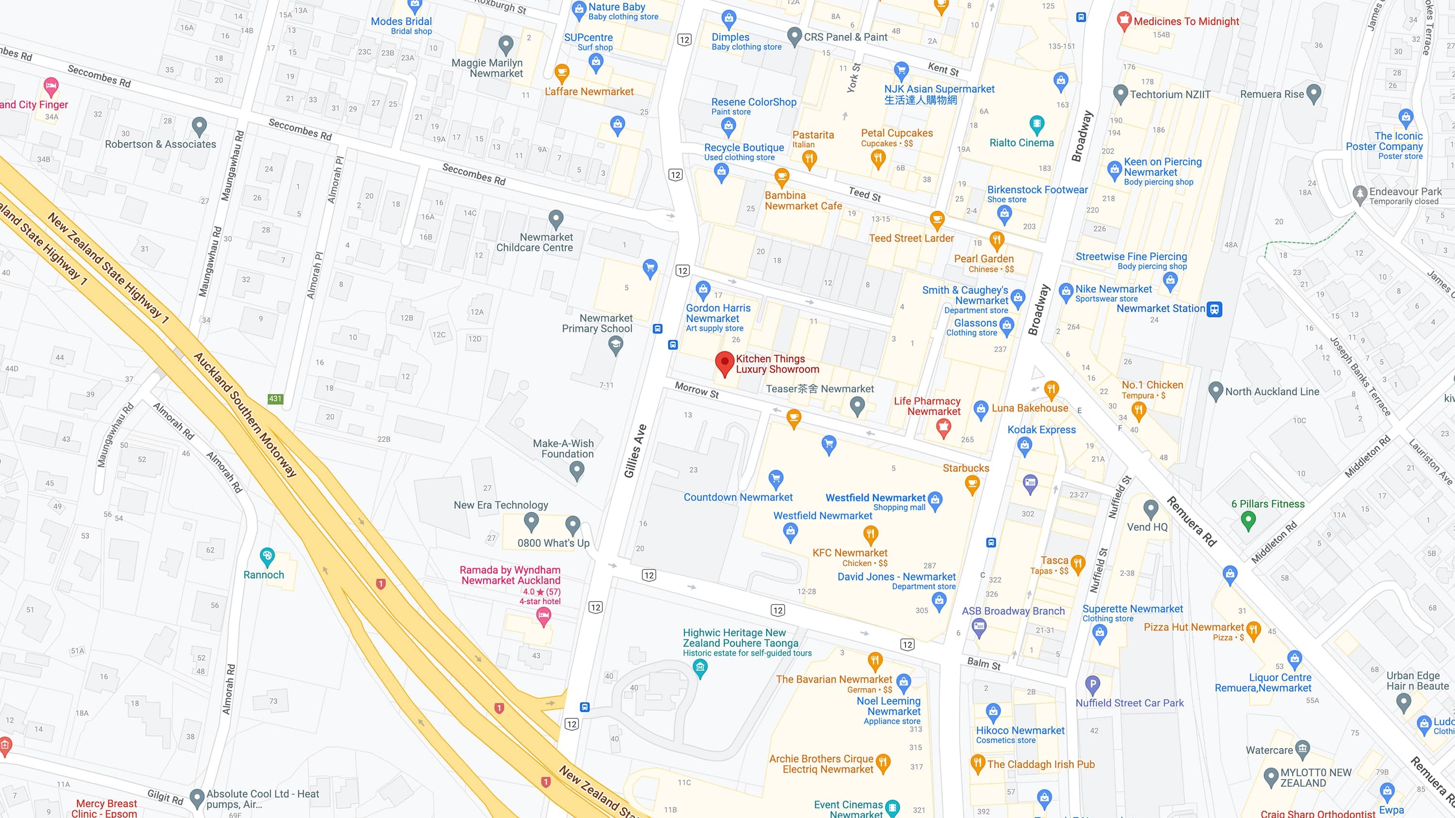 Kitchen Things Newmarket Map