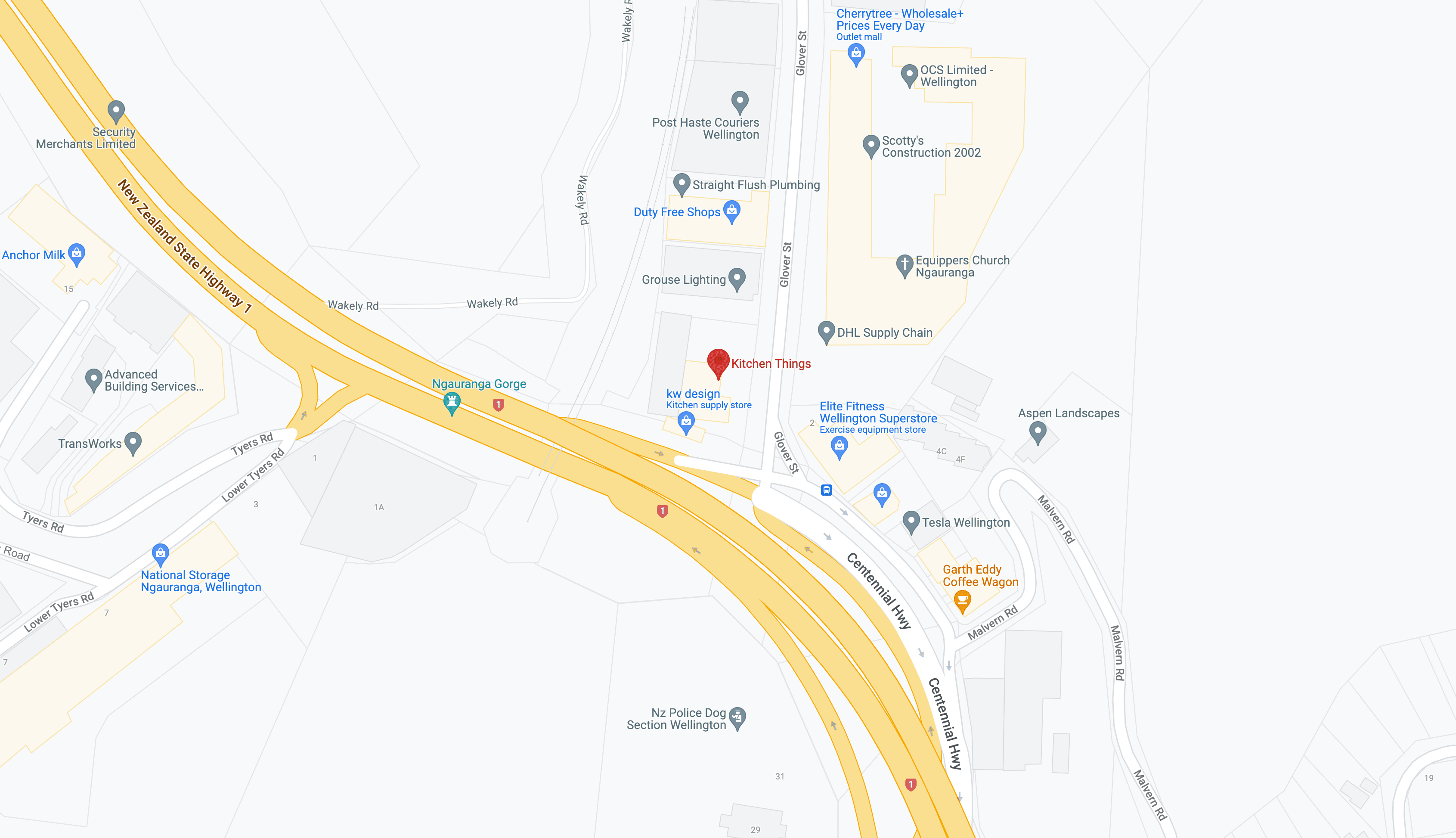 Kitchen things Wellington Map