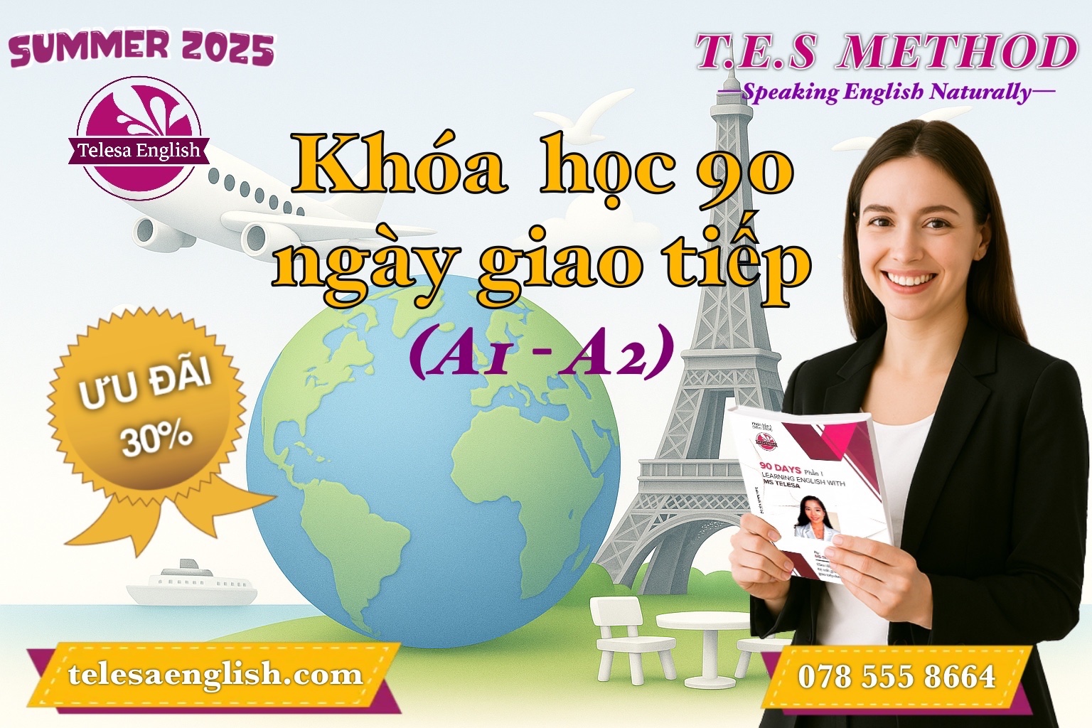 KHÓA GIAO TIẾP TIẾNG ANH 90 NGÀY CHUẨN BẢN XỨ