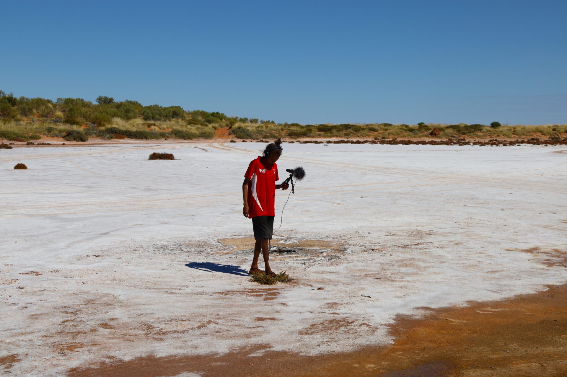 Bianca Simpson recording at Wilarra Spring 2