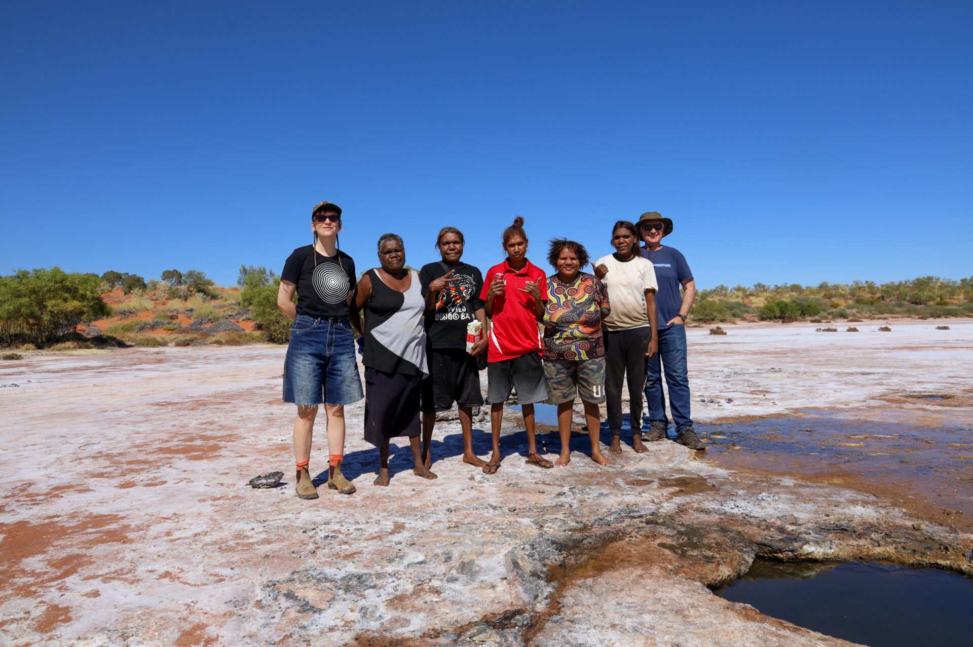 Annika Moses, Alana Patch, Rianne Burton, Bianca Simpson, Anya Samson, Kimeal Simpson & Philip Samartzis at Wilarra Spring