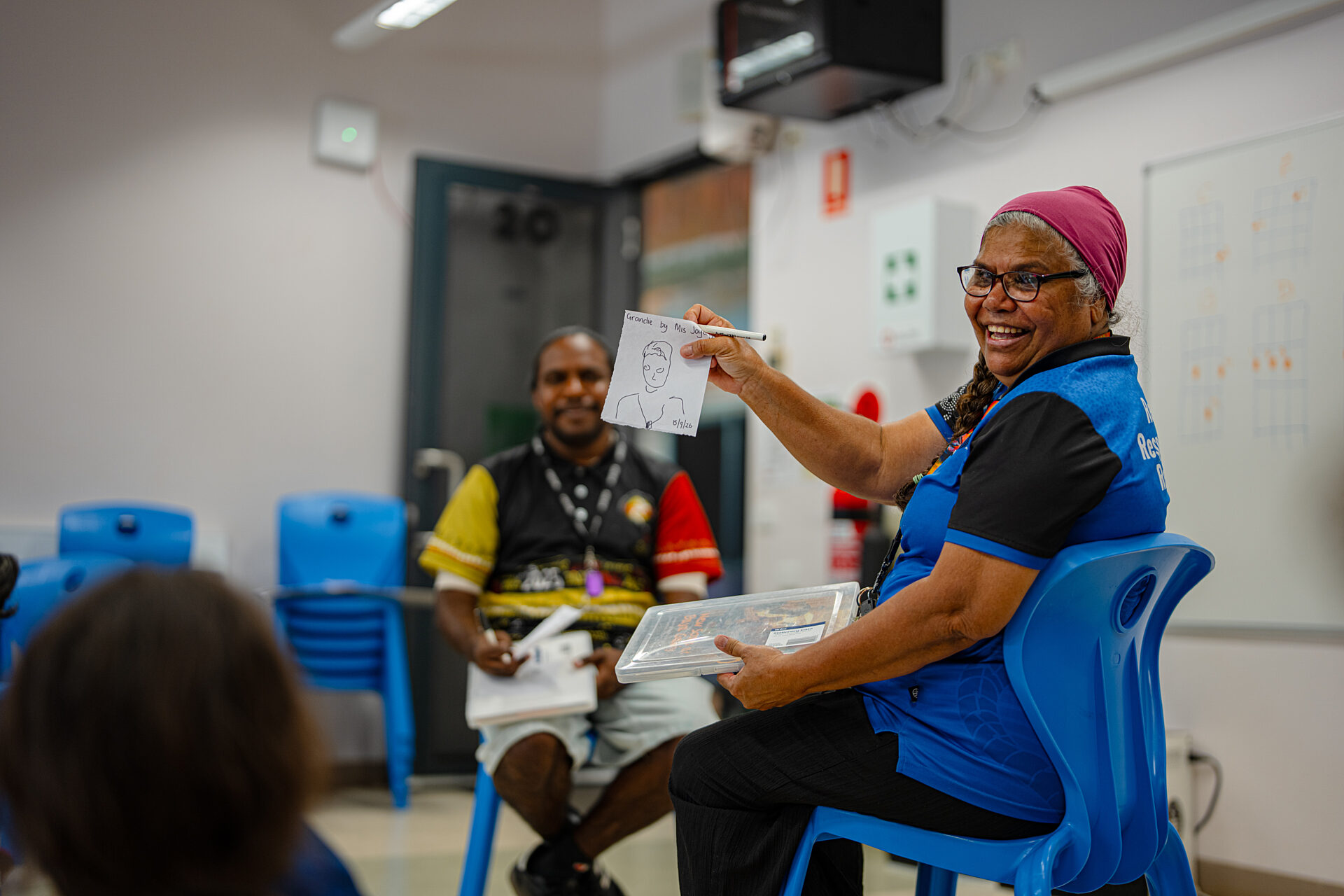 Fitzroy Valley District High School language teacher Ms J in Tura Sound FX workshop