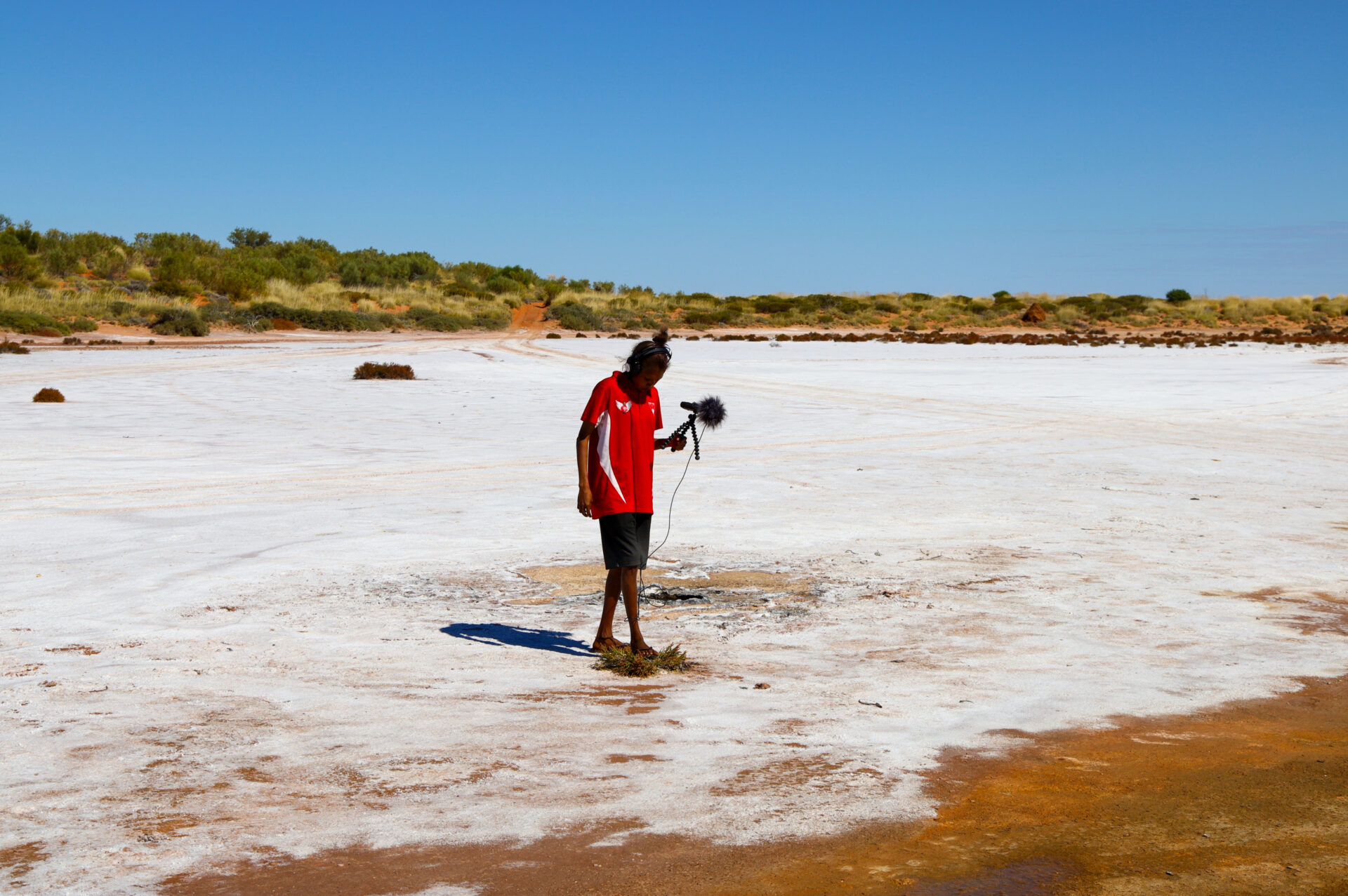 Bianca Simpson recording at Wilarra Spring