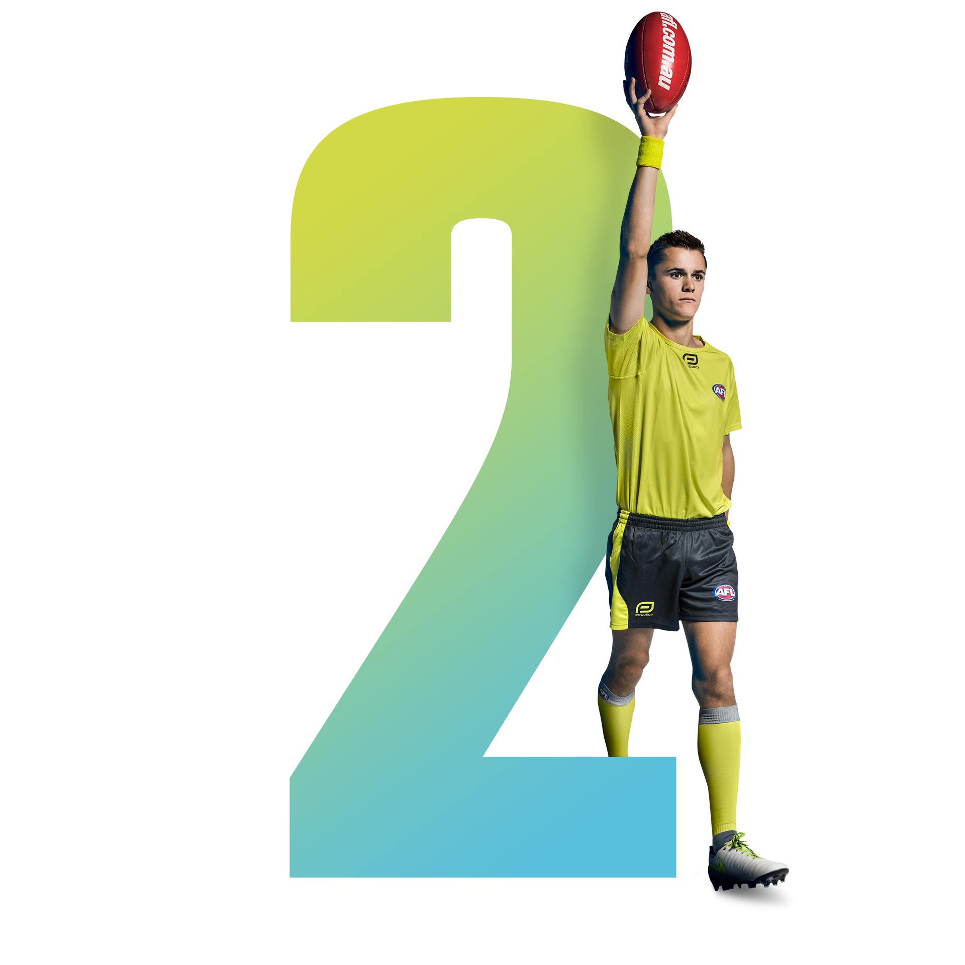 An umpire holding up a ball in front of the number 2