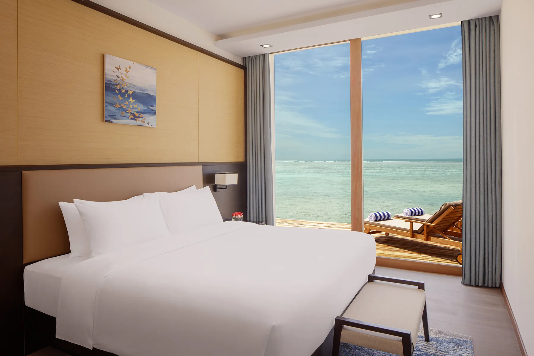 Second Bedroom of Three Bedroom Beach Villa with Pool and Lagoon View, Radisson Blu Island Resort, Maldives