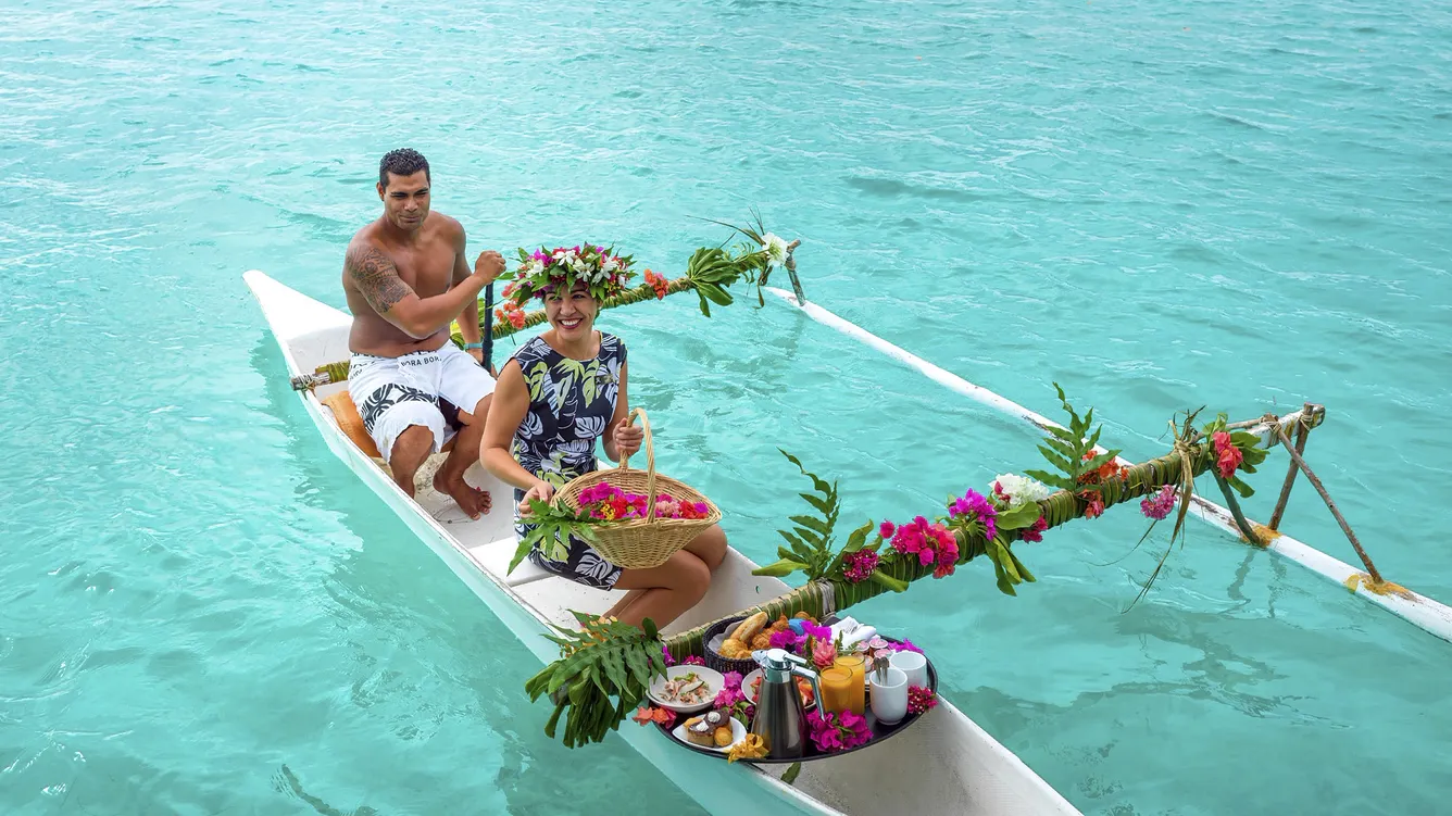 The St. Regis Bora Bora Resort, French Polynesia, Private Canoe Breakfast