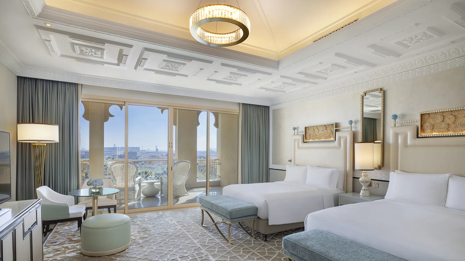 Waldorf Astoria Ras Al Khaimah, U.A.E., Two Queen Beds Premier Golf Course View Room