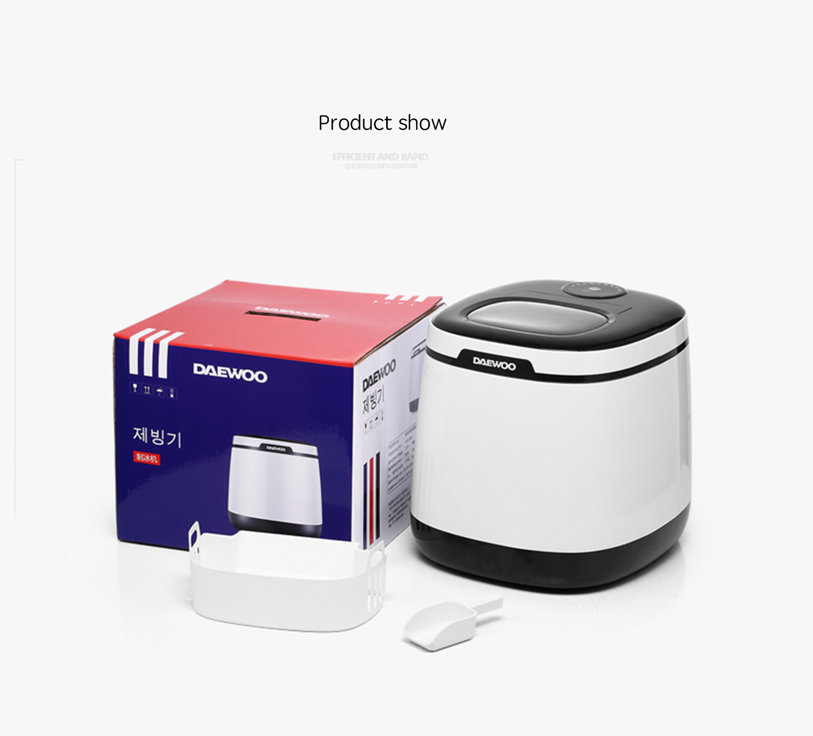 DAEWOO DYZBA10 Household Portable Countertop Desk Ice Cube Maker Mach