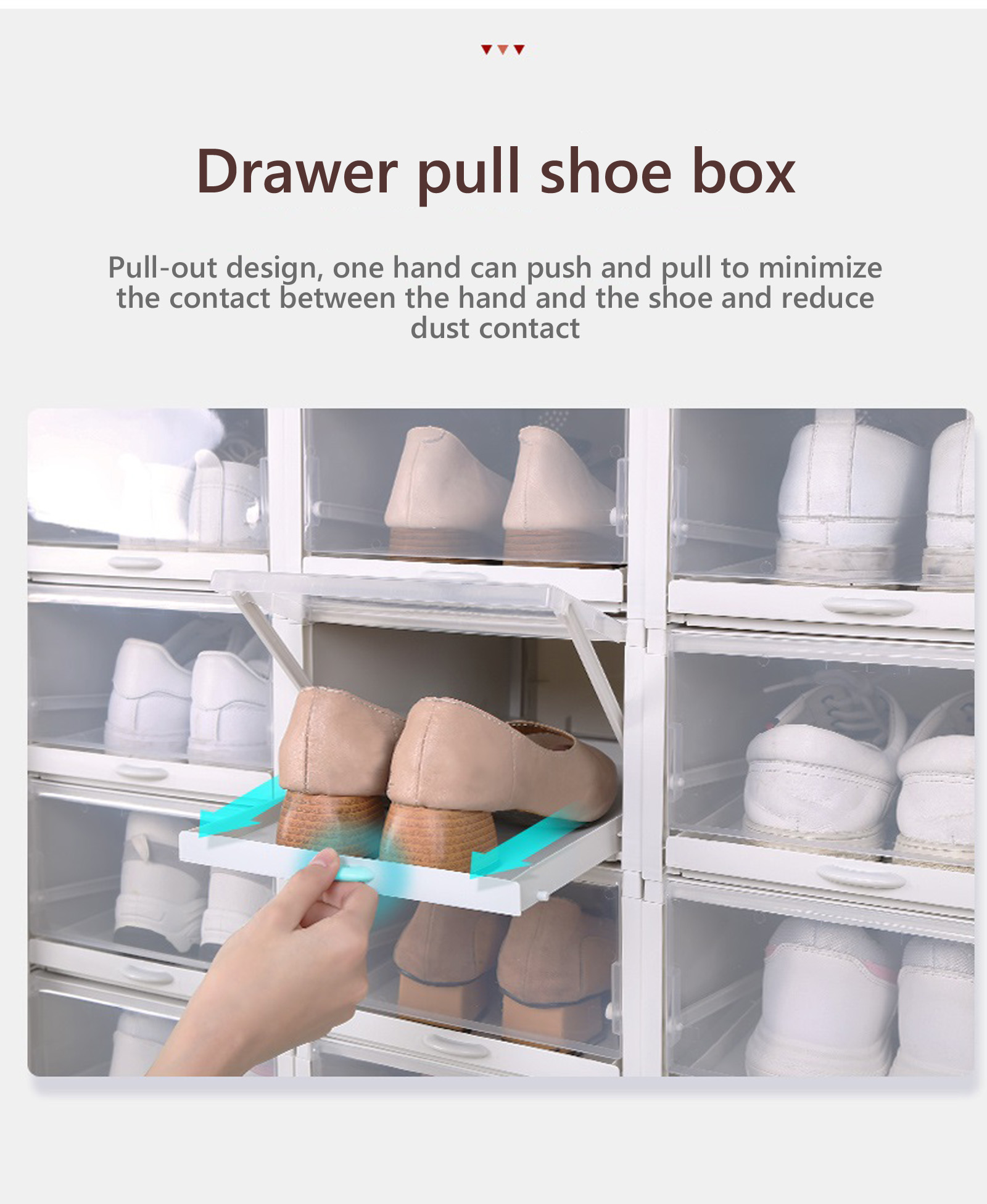 stackable shoe box drawers on Transparent Sliding Shoebox Cabinet Storage Box Plastic Drawer Type Df007 S Ebay