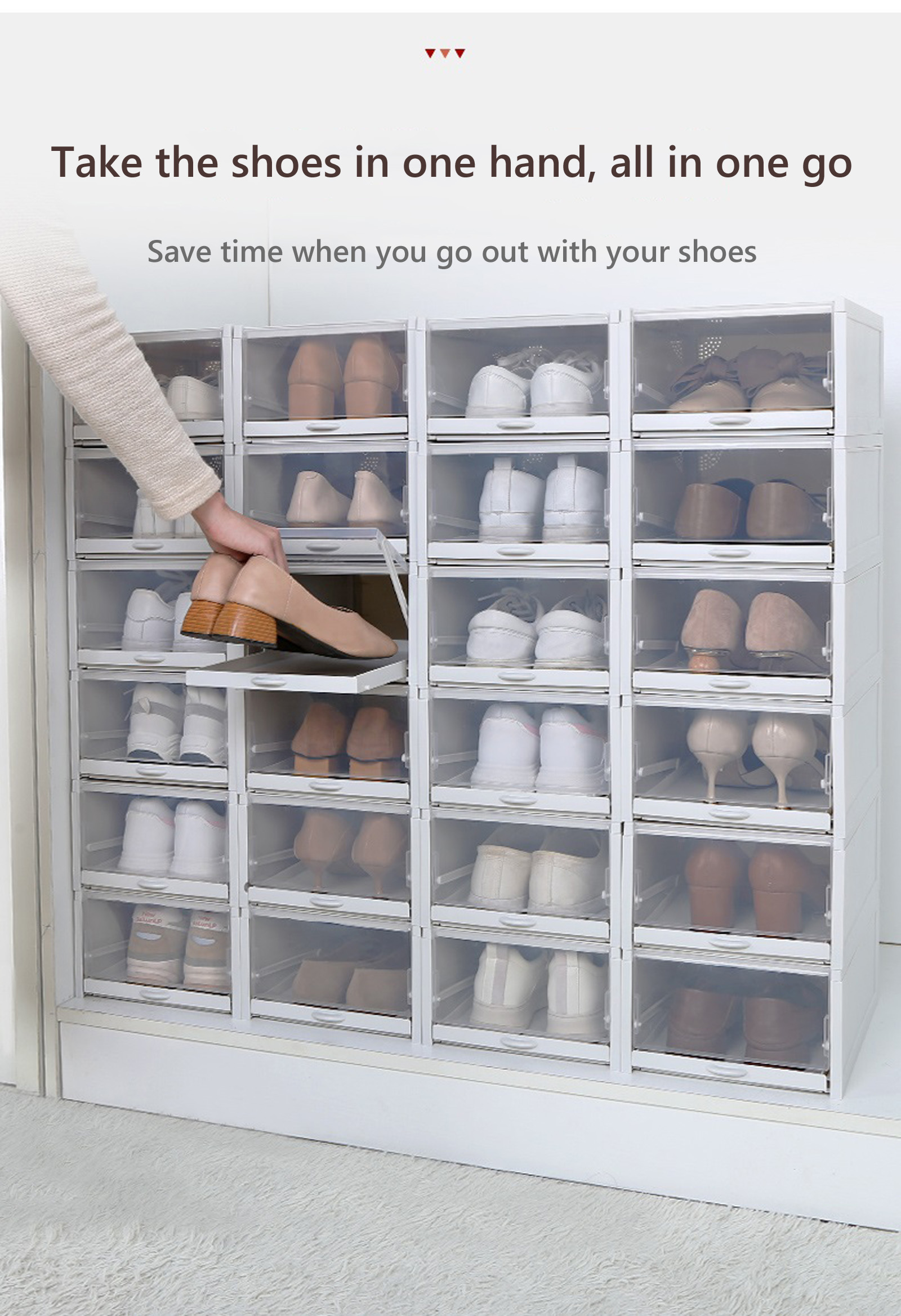 transparent drawer shoes box on Transparent Sliding Shoebox Cabinet Storage Box Plastic Drawer Type Df Goodies Choices
