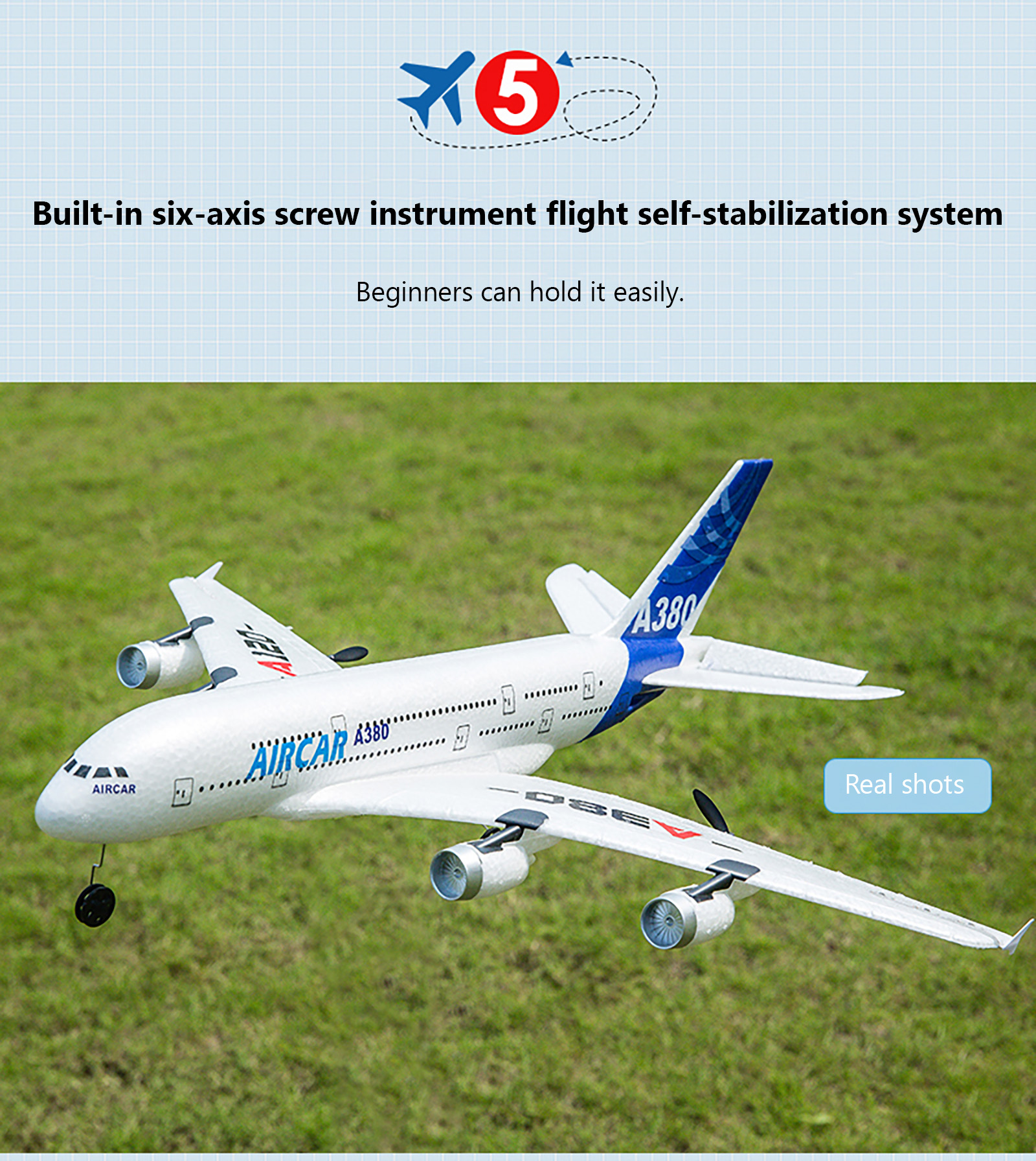 Remote Control Airplane Glider Airbus A380 Fixedwing Flying Aircraft