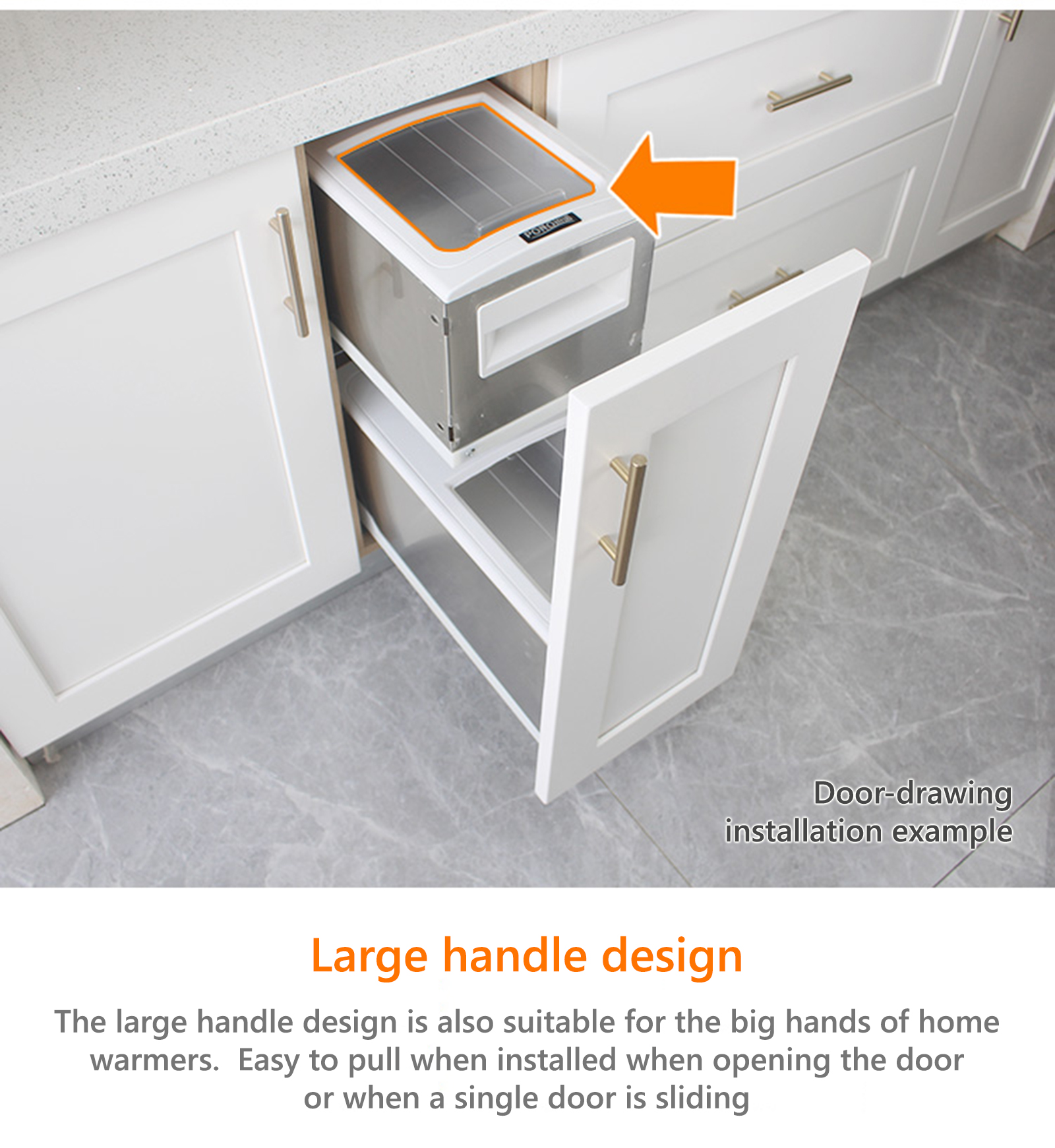 Automatic Builtin Door Drawer Rice Box Bucket Stainless Steel Kitchen