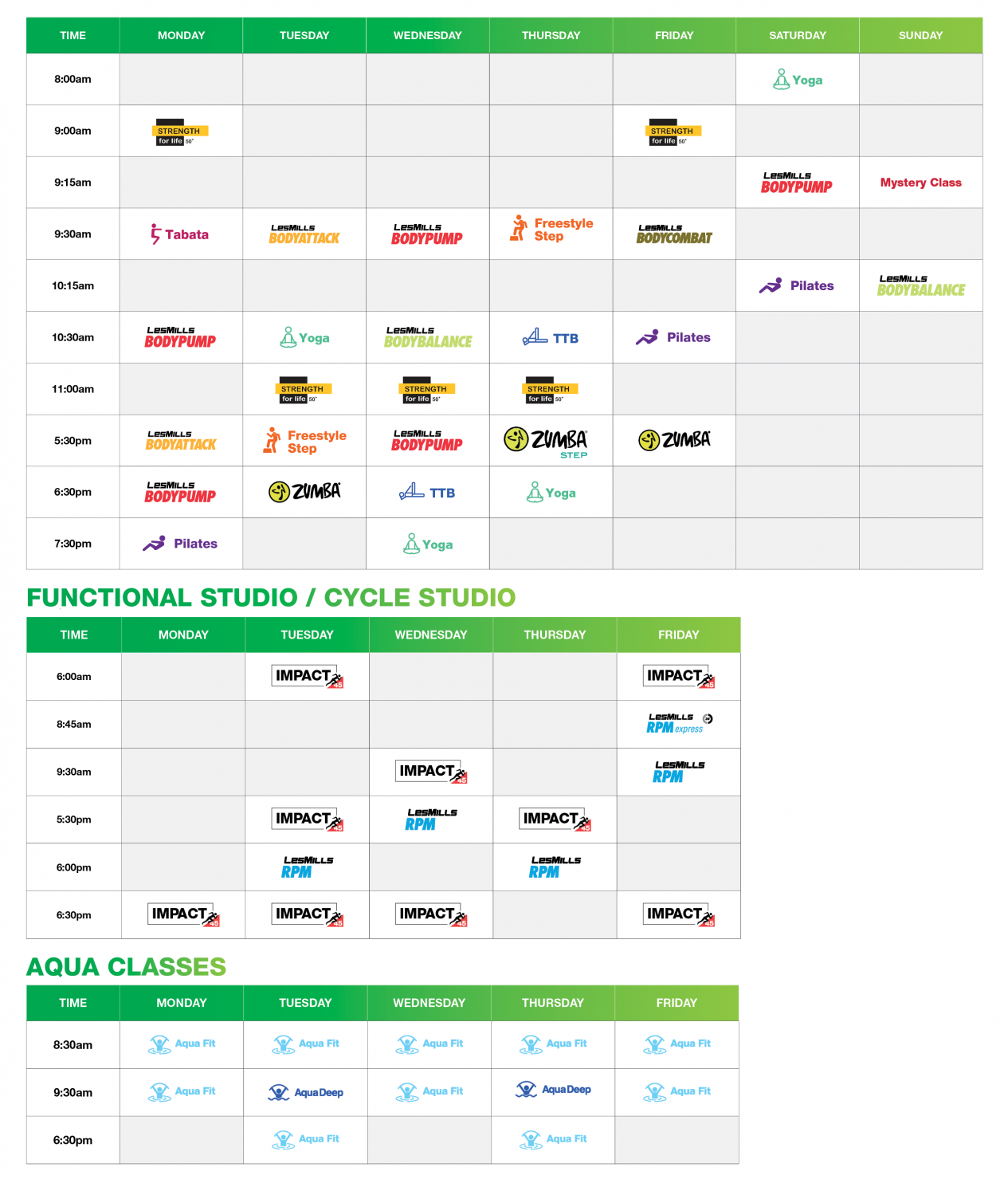 The Parks Group Fitness Timetable 19 Nov 2020 web banner