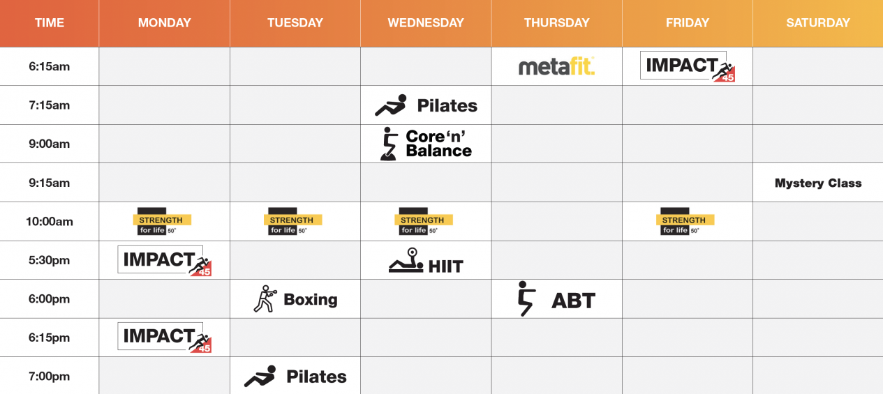 Screen Shot GF Timetable August 12