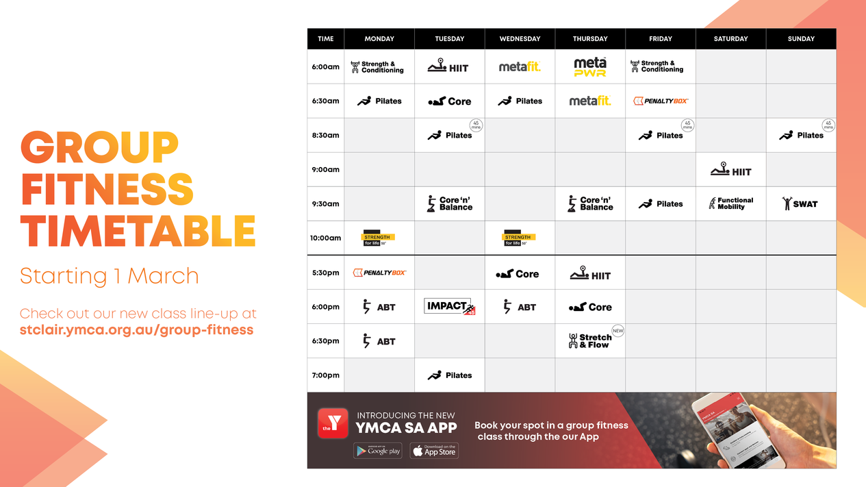 SCRC GF Timetable 1 March TV Screen