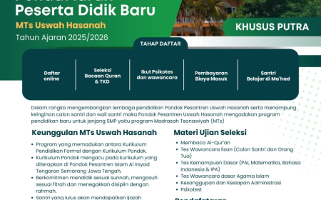 PPDB 2025-2026 : MTs Uswah Hasanah (Islamic Boarding School) - Tangerang